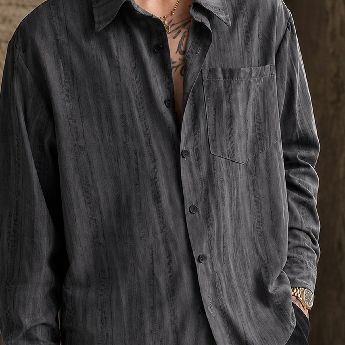 Emrys Textured Shirt - Lead Product Detail