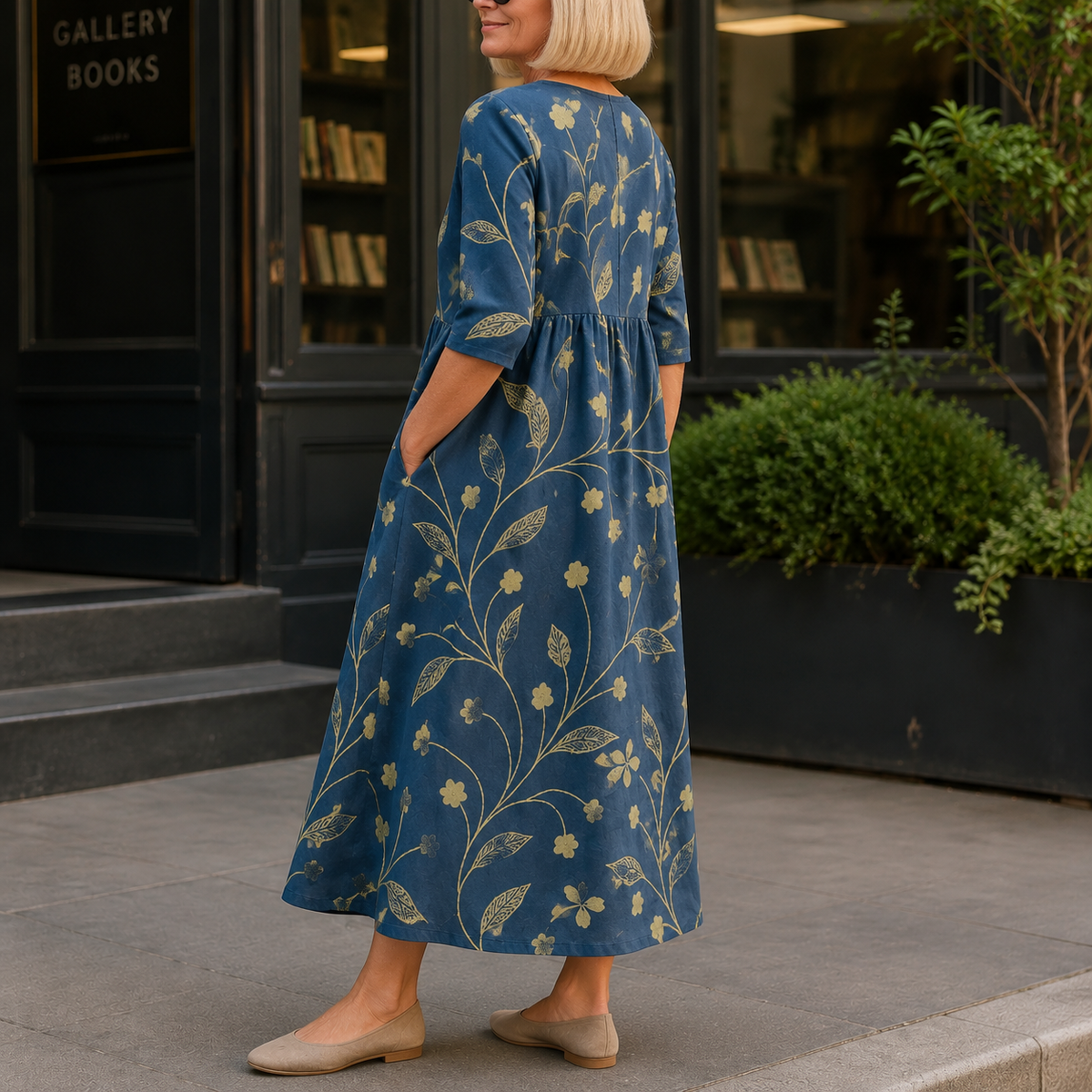 Seraphina Empire Midi Dress - Lead Alternate View