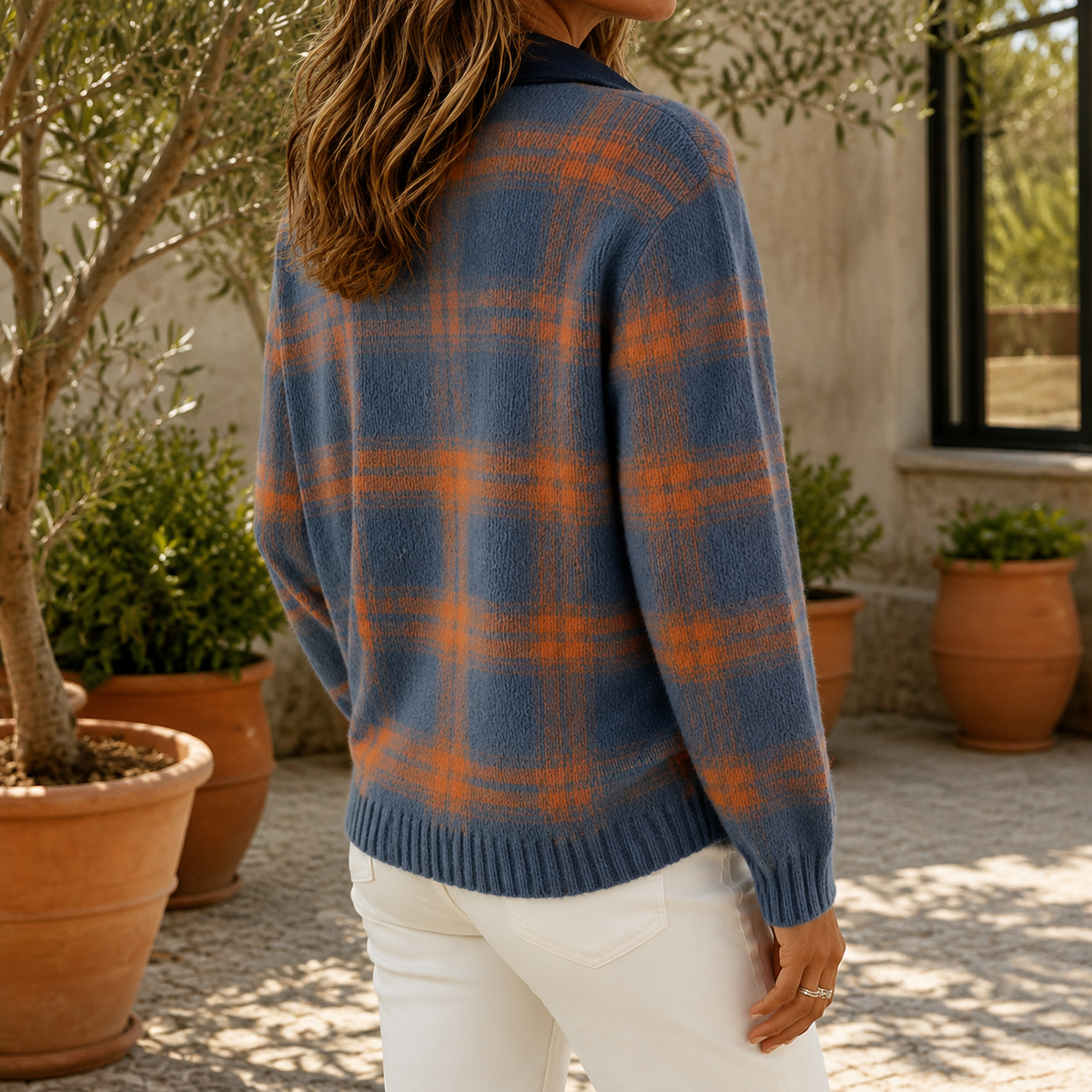 Marina Plaid Sweater - Lead Alternate View