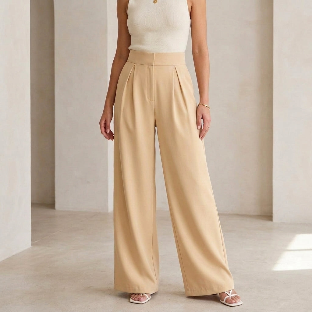 Alessia Wide Leg Pants - Off-white