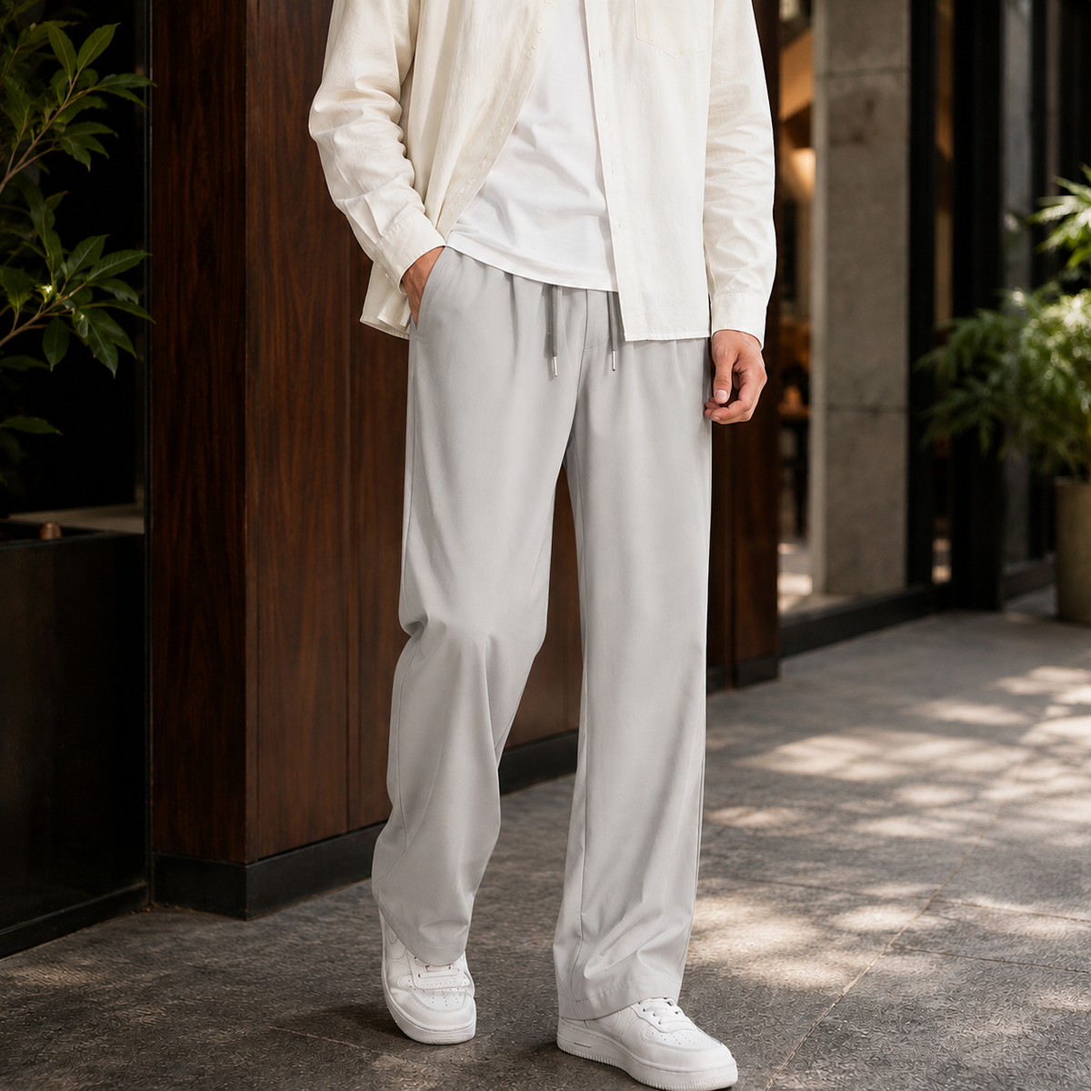 Benoit Relaxed Pants - Light Gray