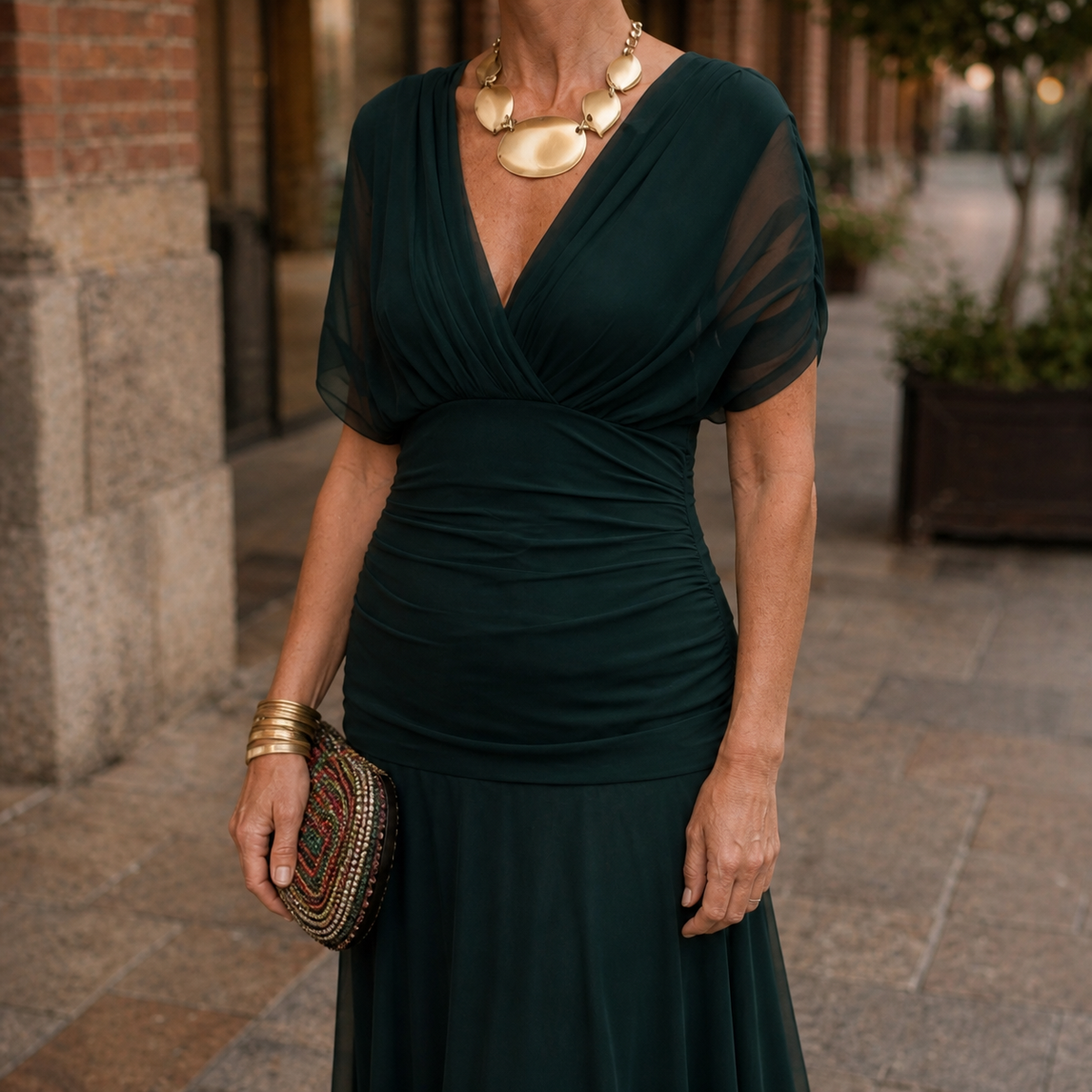 Clara Ruched Maxi Dress - Lead Product Detail
