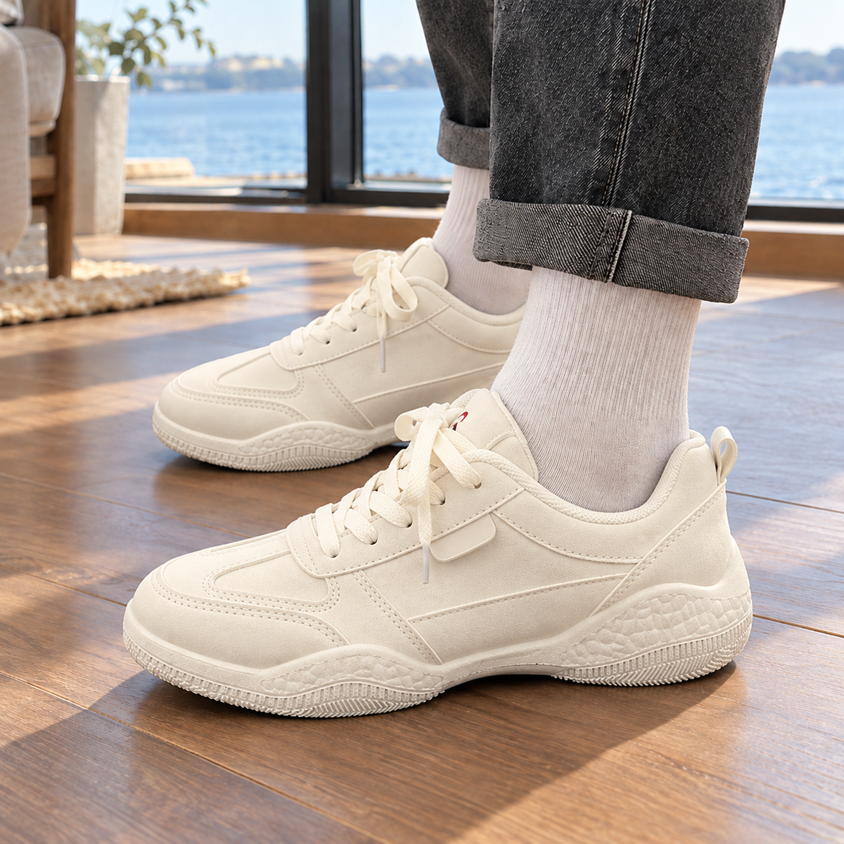 Parisi Paneled Sneakers - Cream