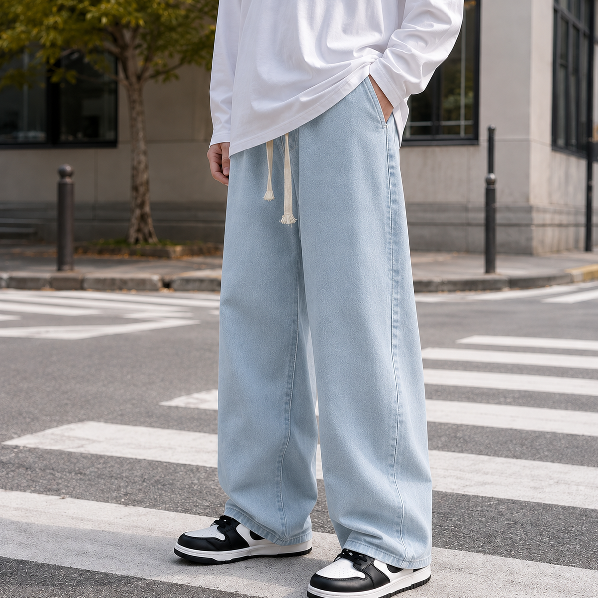 Gideon Wide Leg Jeans - Light Blue