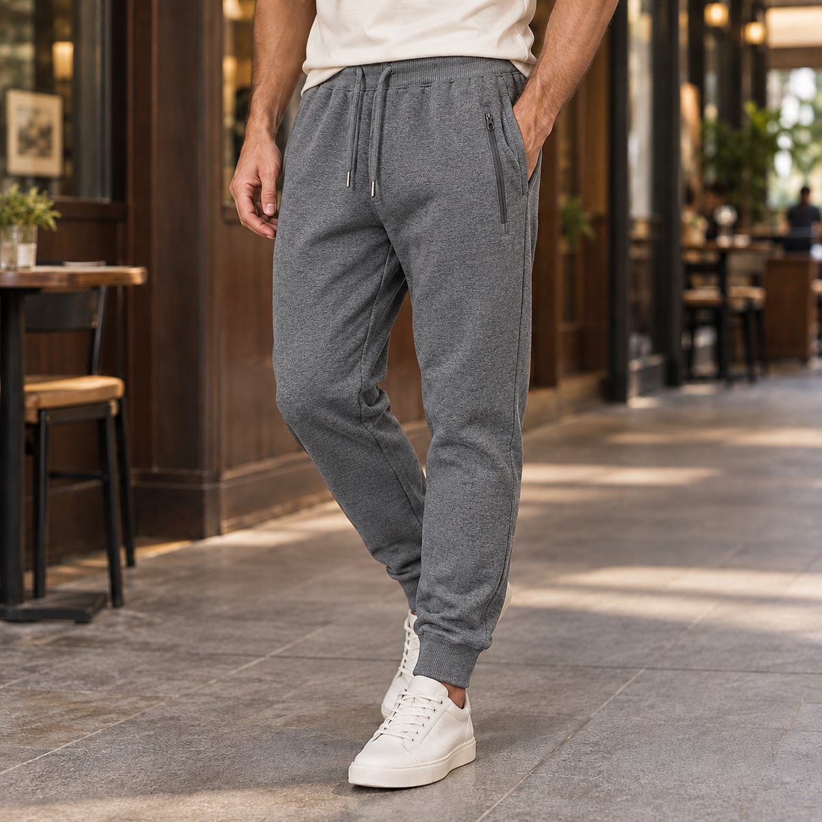 Theo Tapered Joggers - Bundled Foot Dark Gray