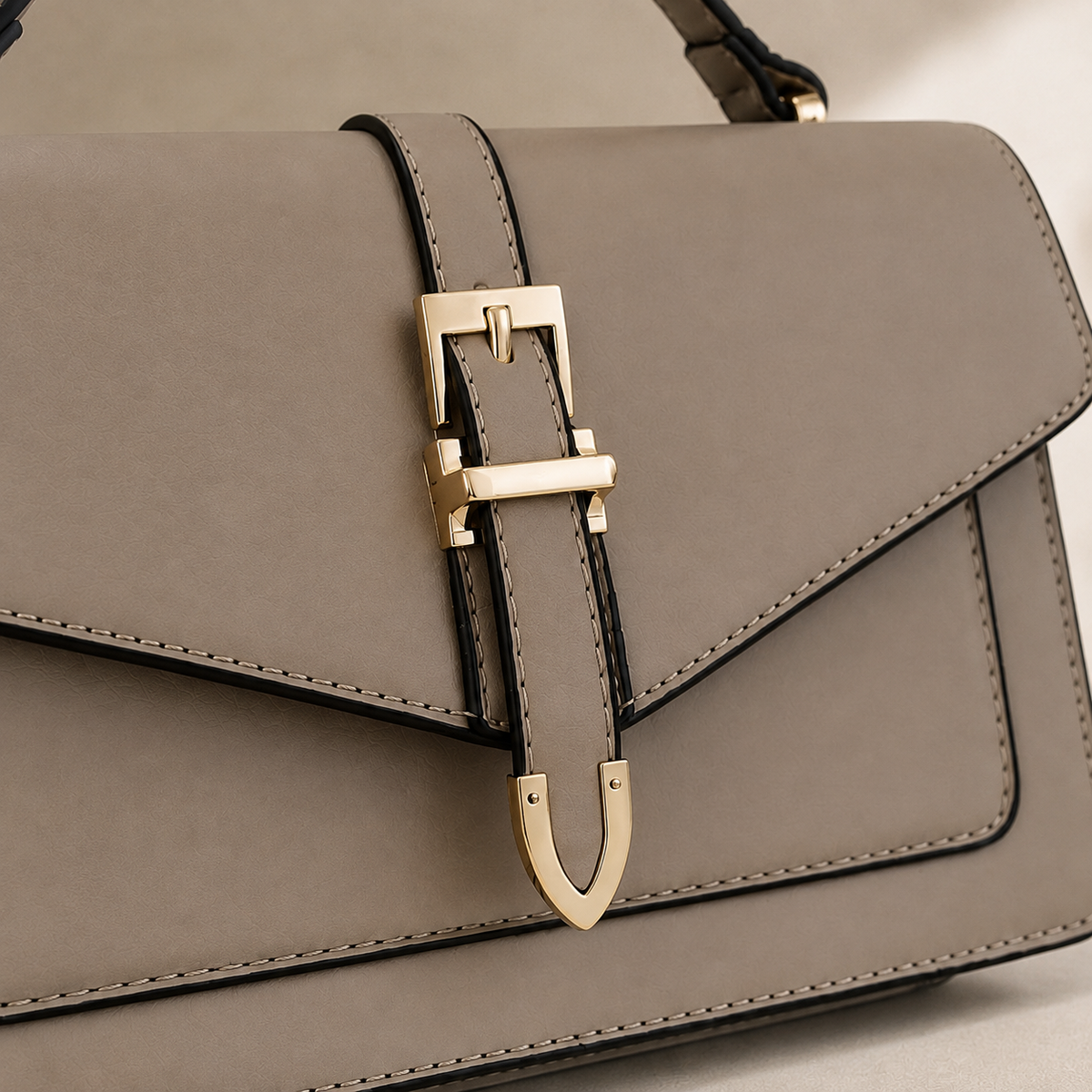 Castellano Buckle Satchel - Lead Product Detail