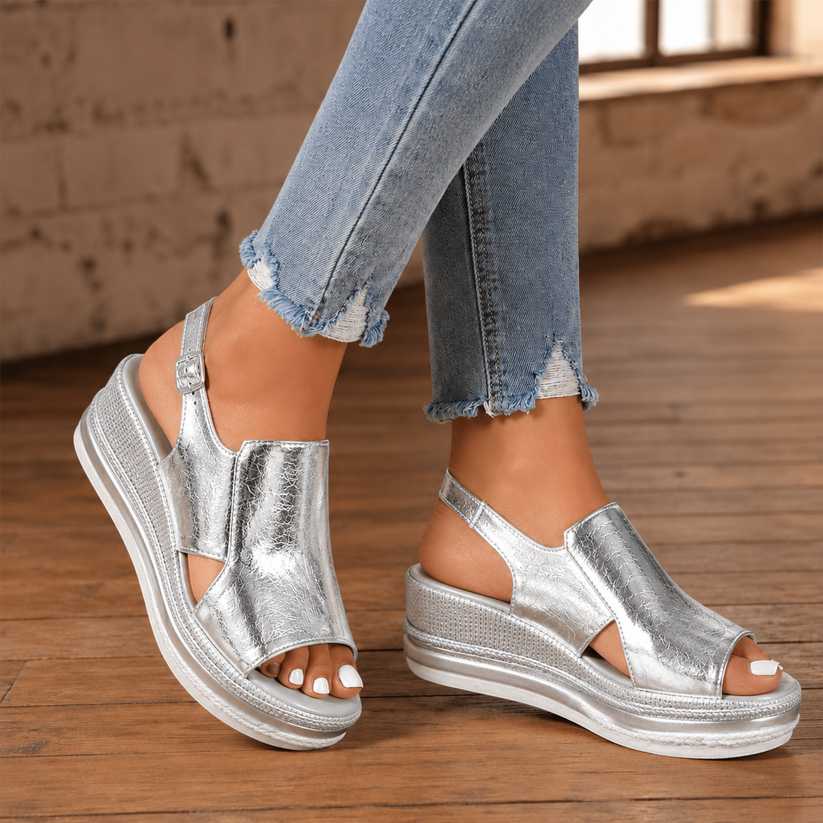 Gentili Orthopedic Sandals - Silver