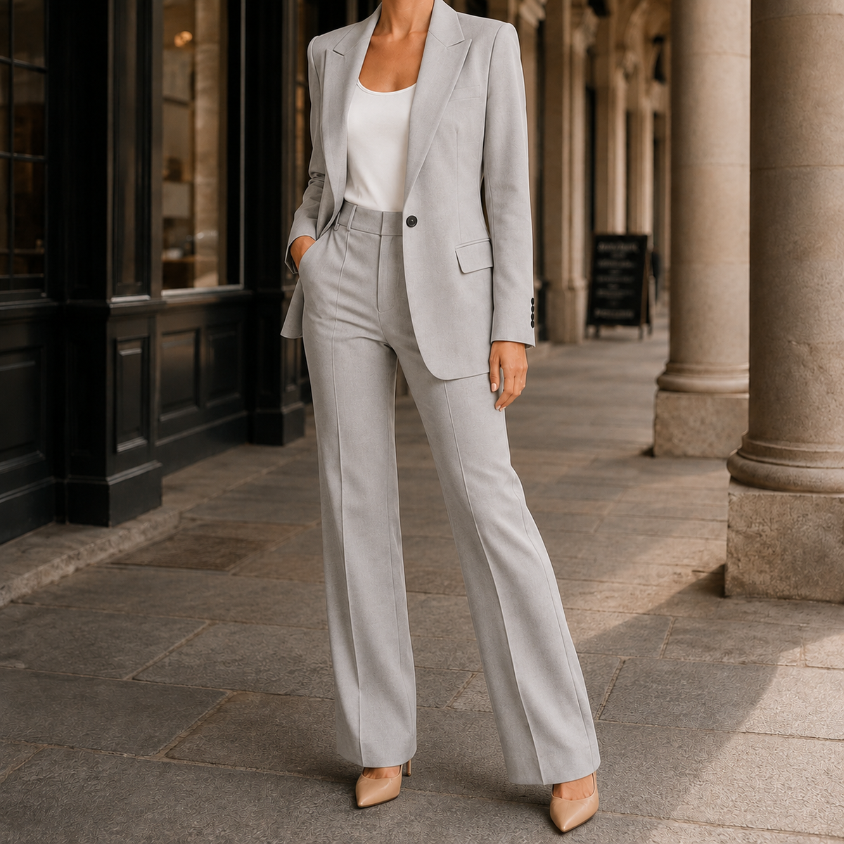 Aimee-Faye Tailored Set - Gray