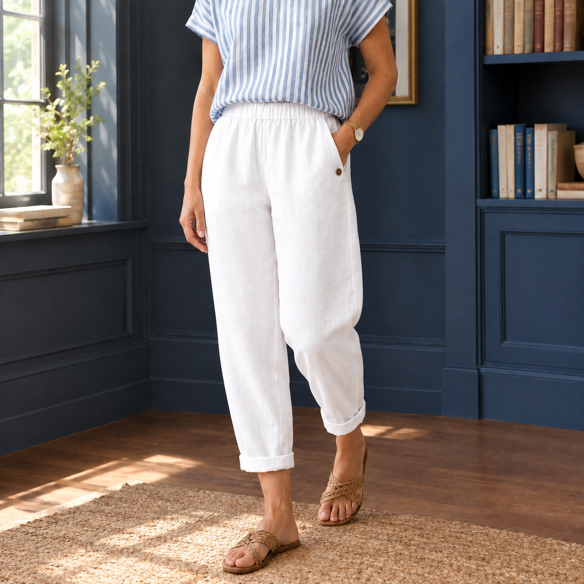 Alba-Faye Relaxed Pants - White