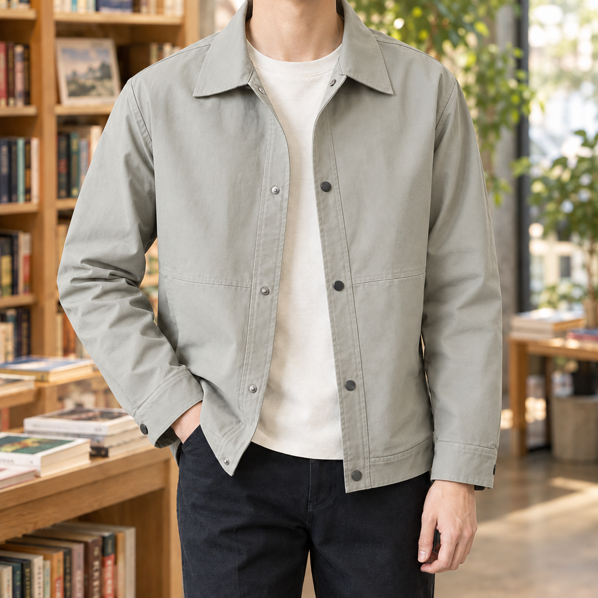 Ardan Snap Jacket - Light Gray