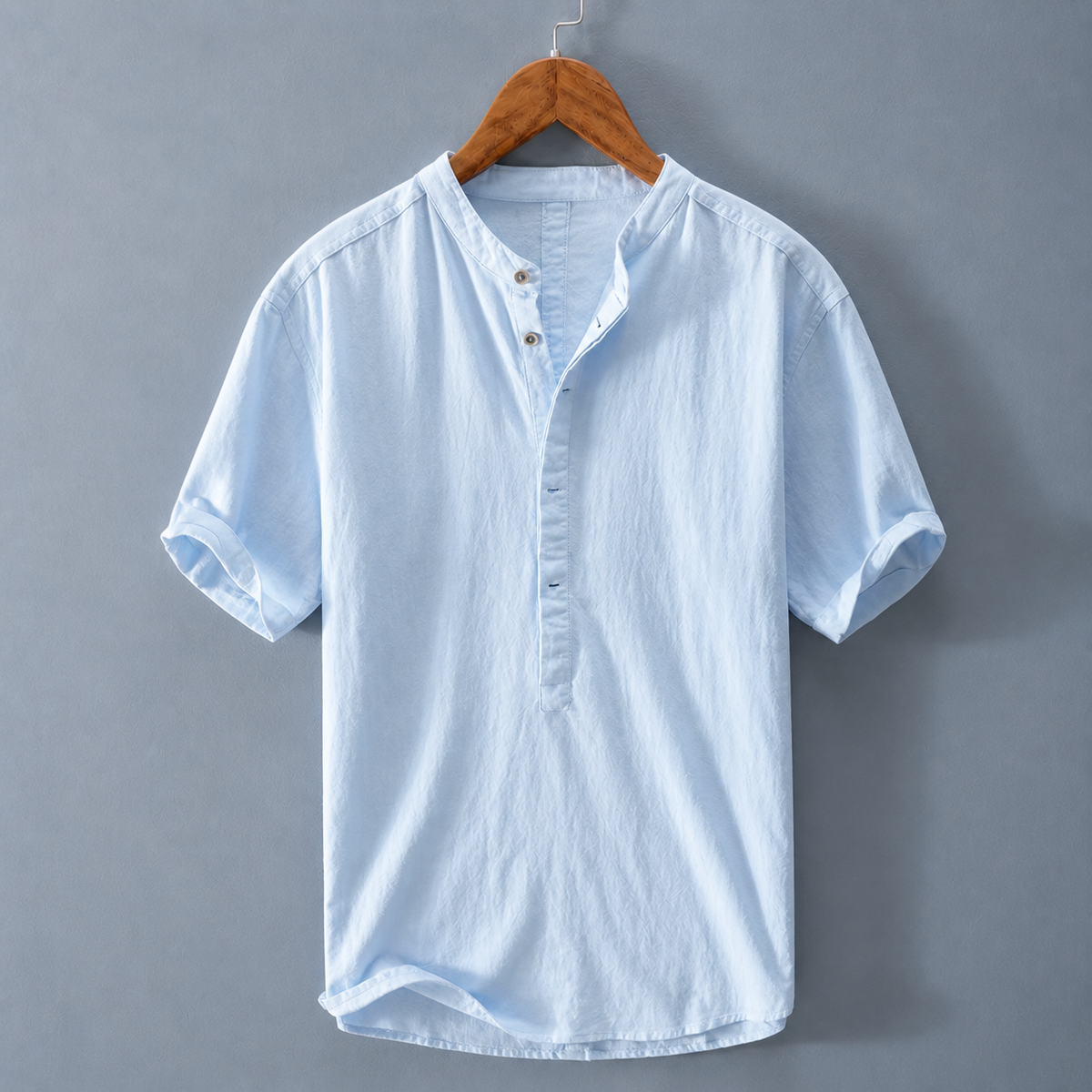 Giles Henley Shirt - Sky Blue