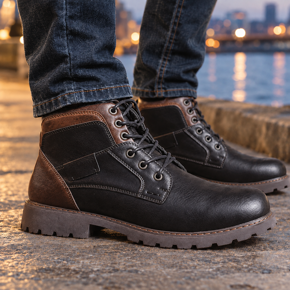 Foligno Lace-Up Boots - Black