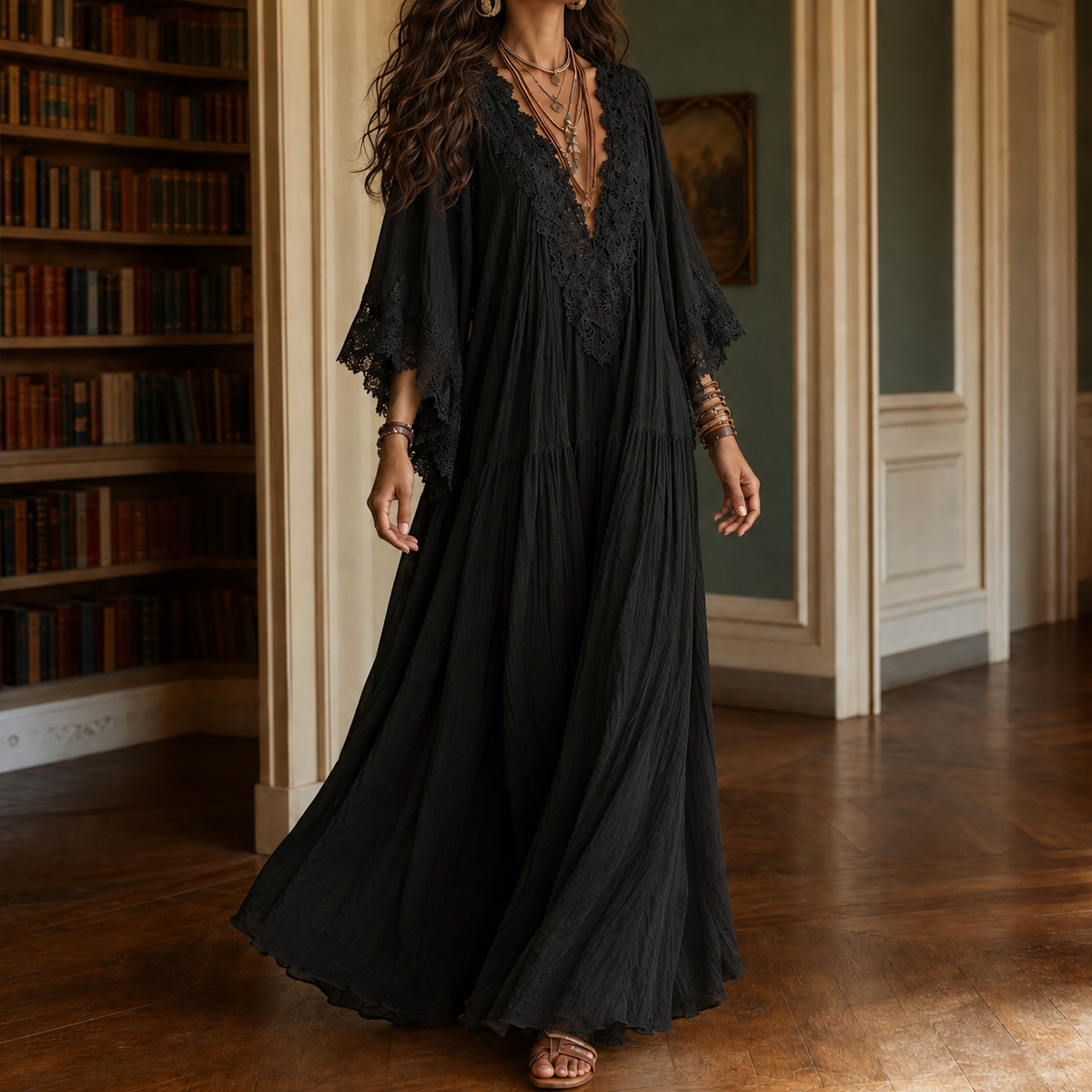 Tara-Hope Flowing Maxi Dress - Black