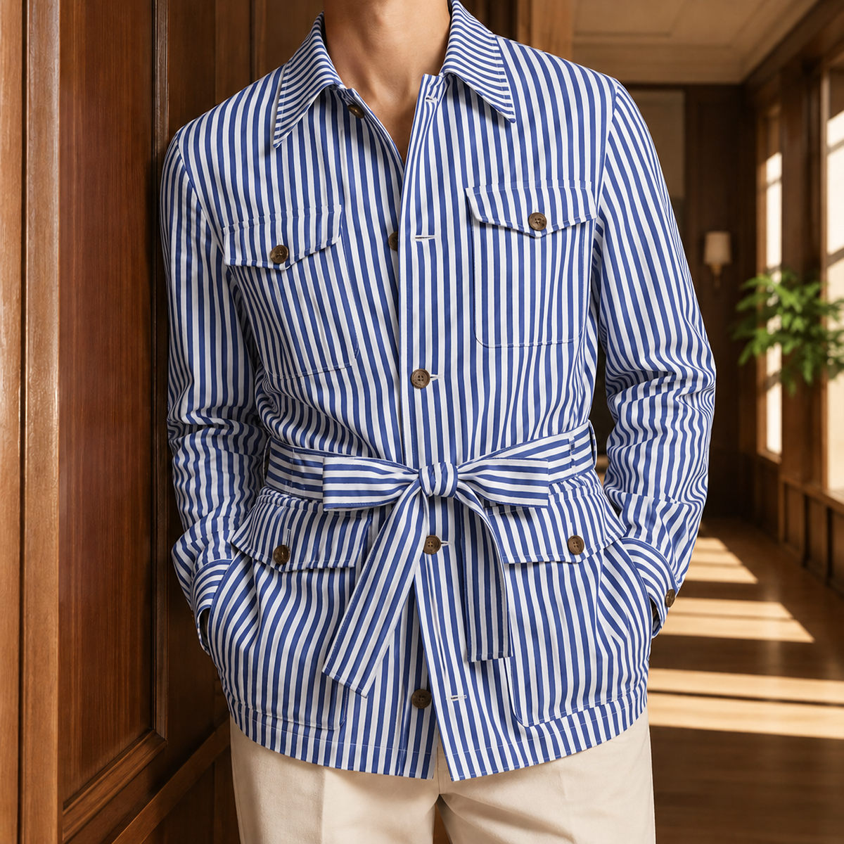 Vincent Safari Jacket - Blue