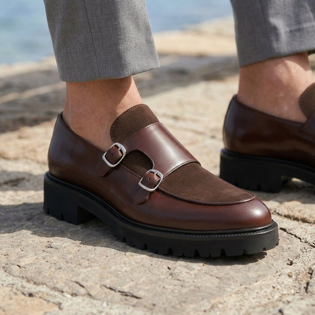 Valente Double Monk Shoes - Lead Product Detail