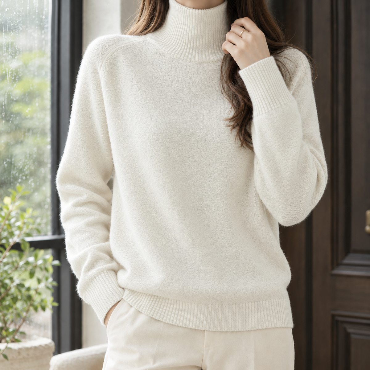 Halcyon Turtleneck Sweater - White