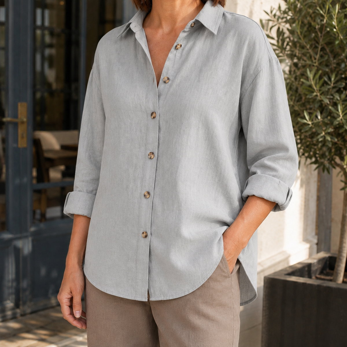 Katia Relaxed Shirt - Gray