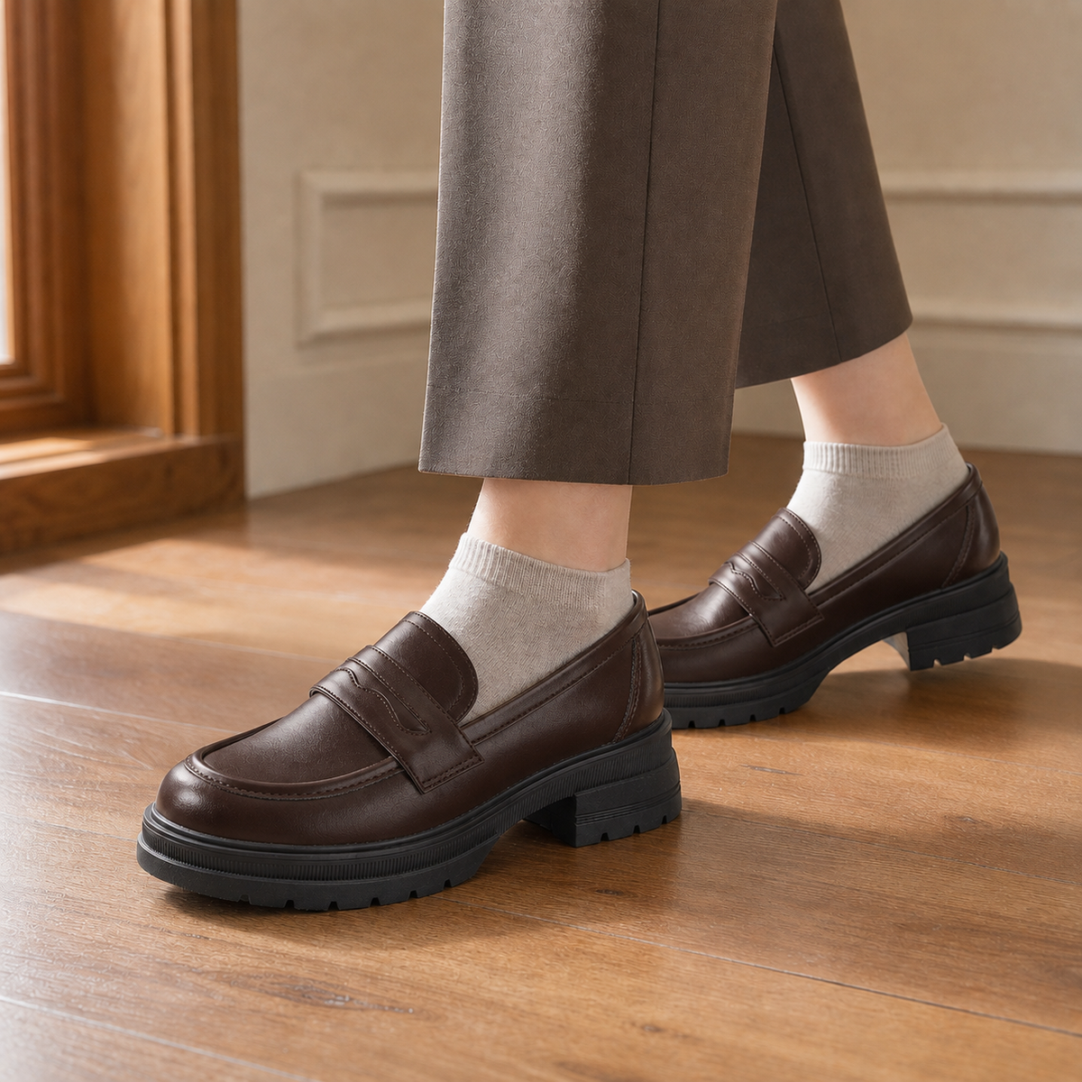 Falconi Chunky Loafers - Brown