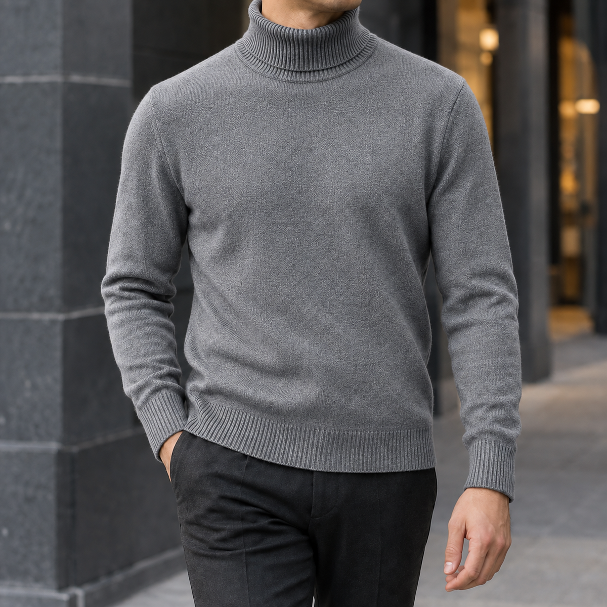 Rufus Turtleneck Sweater - Medium Gray