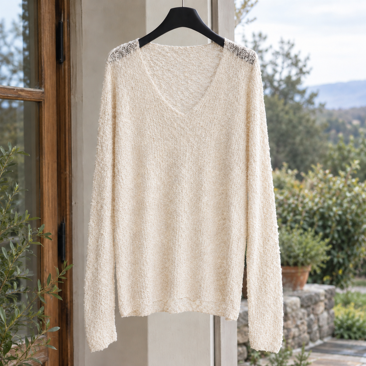 Norbert Cashmere Sweater - Oatmeal Apricot
