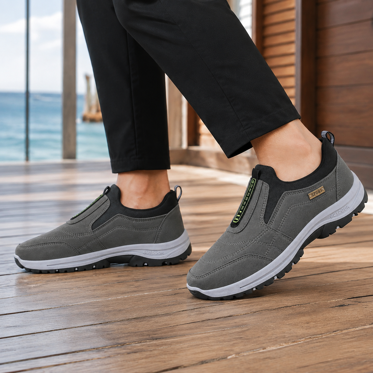 Landini Slip-On Sneakers - Charcoal Gray