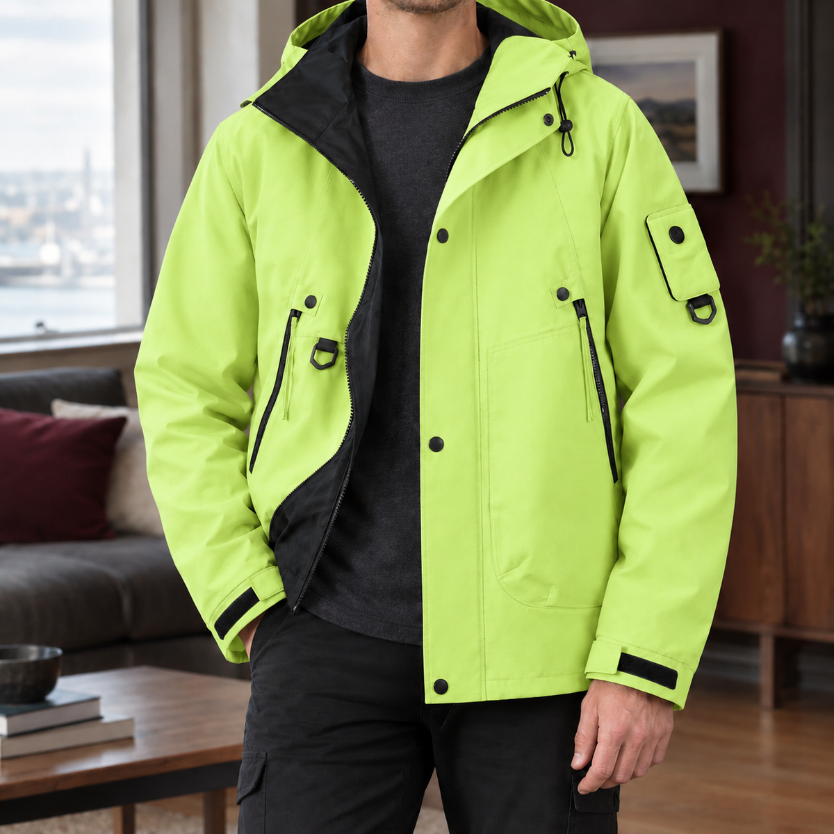 Lennox Utility Jacket - Fluorescent Green