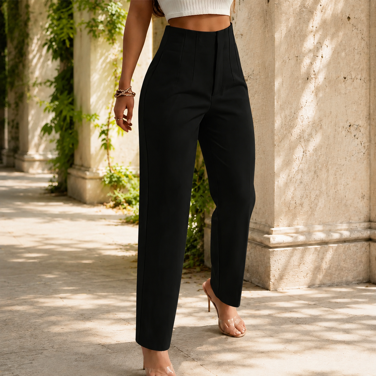 Cordelia Straight Leg Pants - Black
