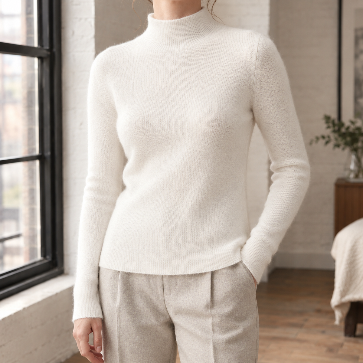 Melisande Cashmere Sweater - White
