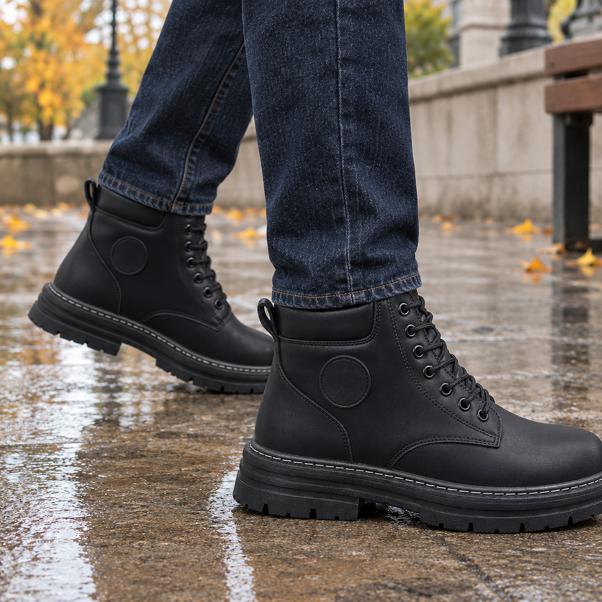 Innocenti Lace-Up Boots - Black