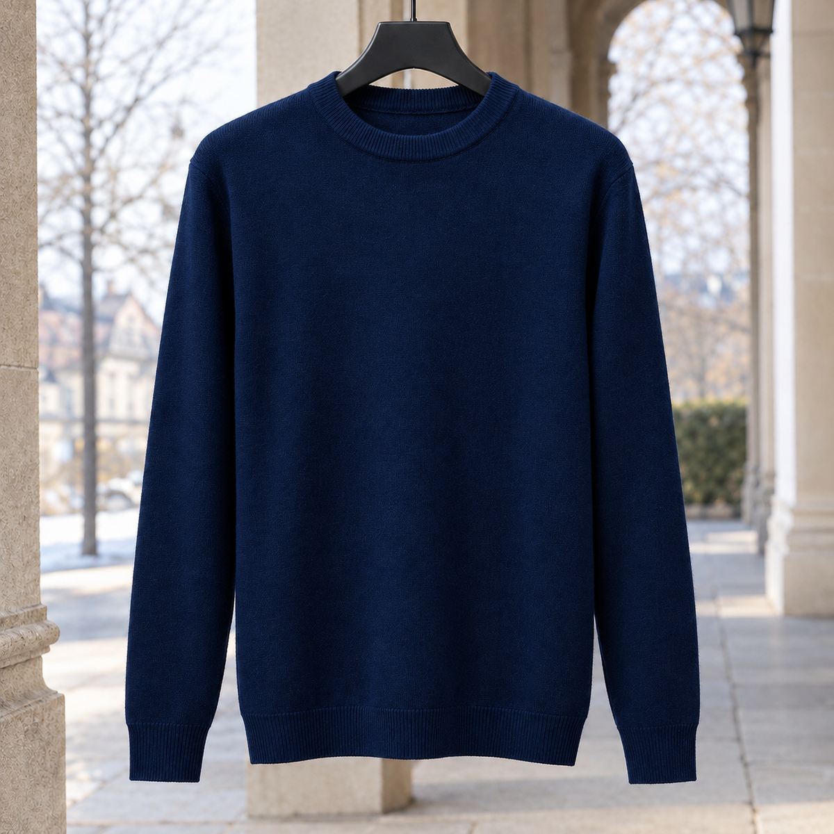 Gregoire Crewneck Top - Navy Blue