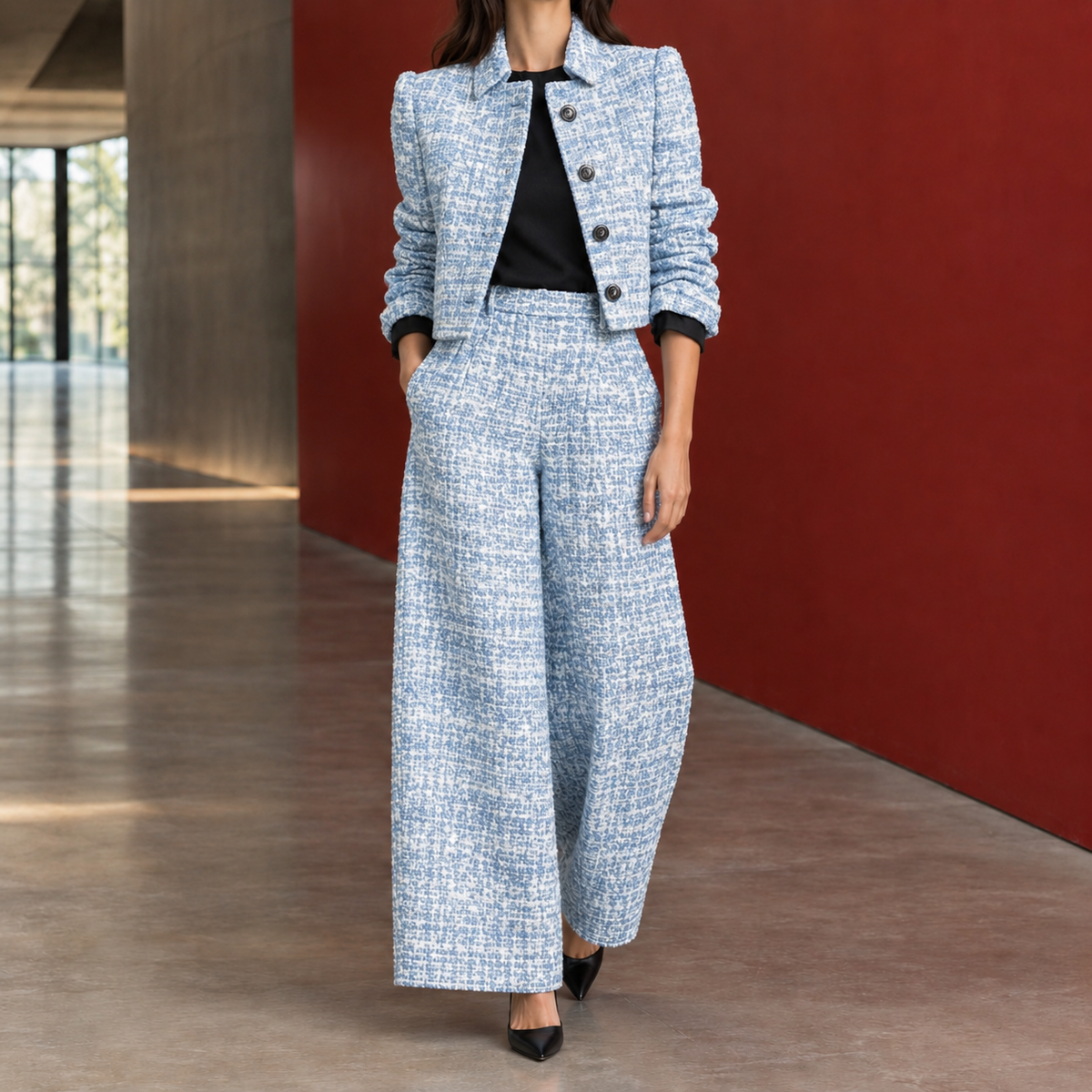 Cerys-Eve Tailored Set - Light Blue
