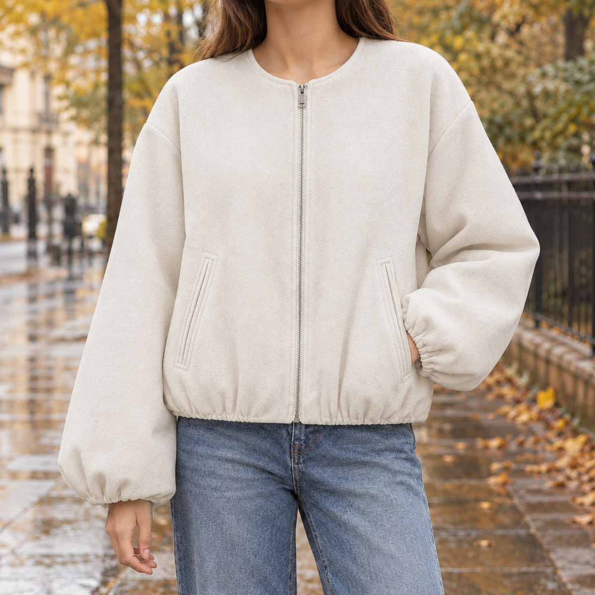 Wendy-Eve Collarless Jacket - Off White