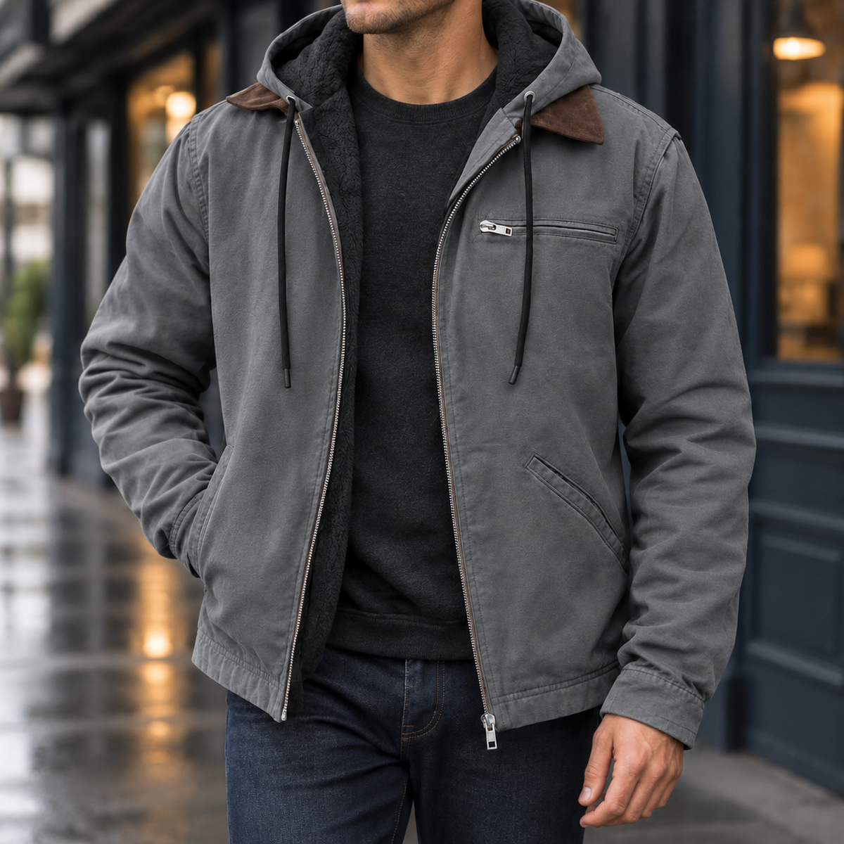 Adam Hooded Jacket - Gray