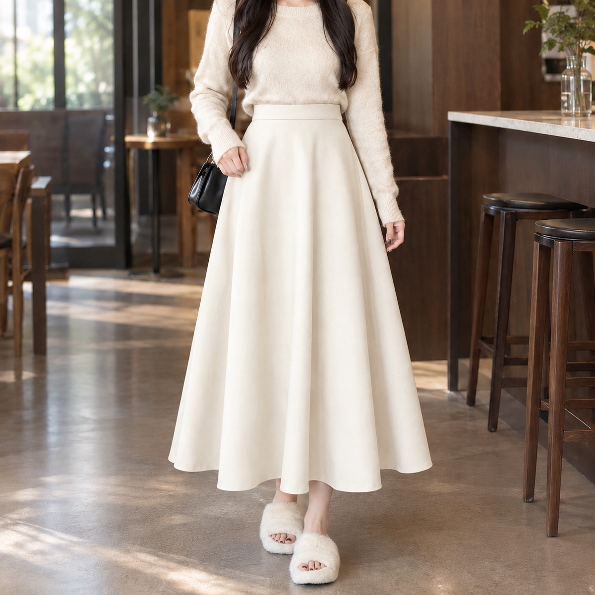 Blanche A-Line Skirt - Apricot