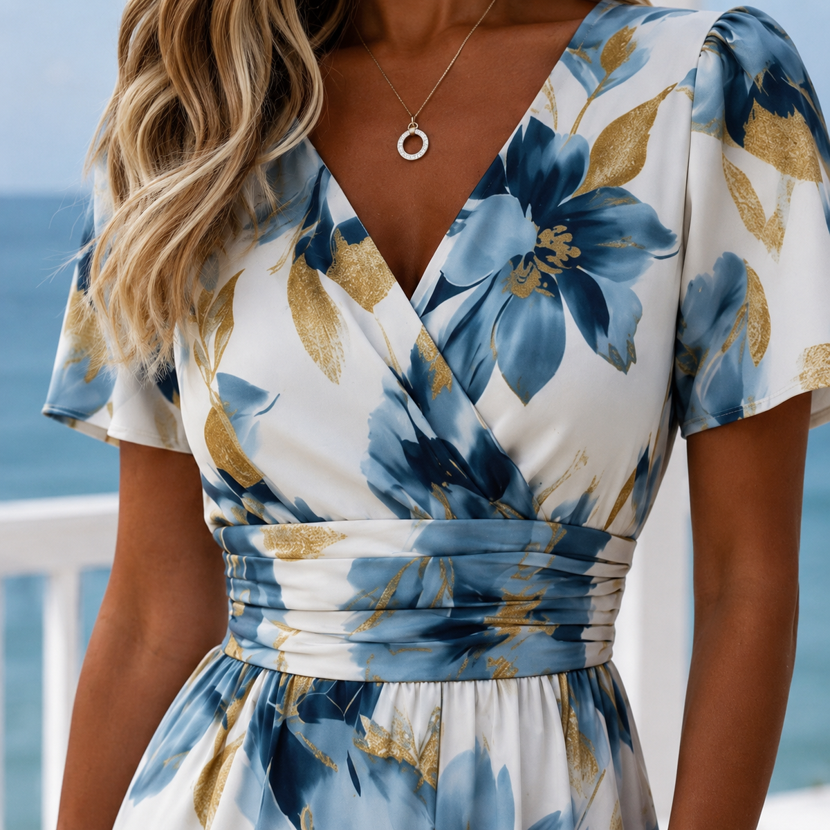 Alba Wrap Midi Dress - Lead Product Detail
