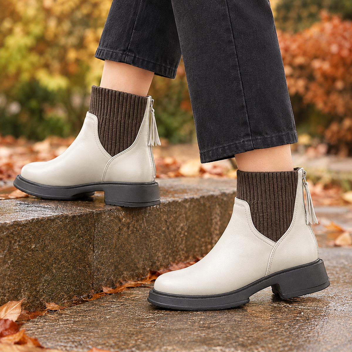 Cosenza Sock Boots - Off White