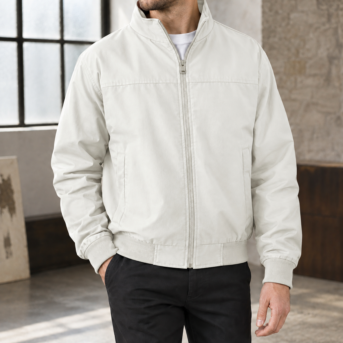 Remy Stand Collar Jacket - Off White