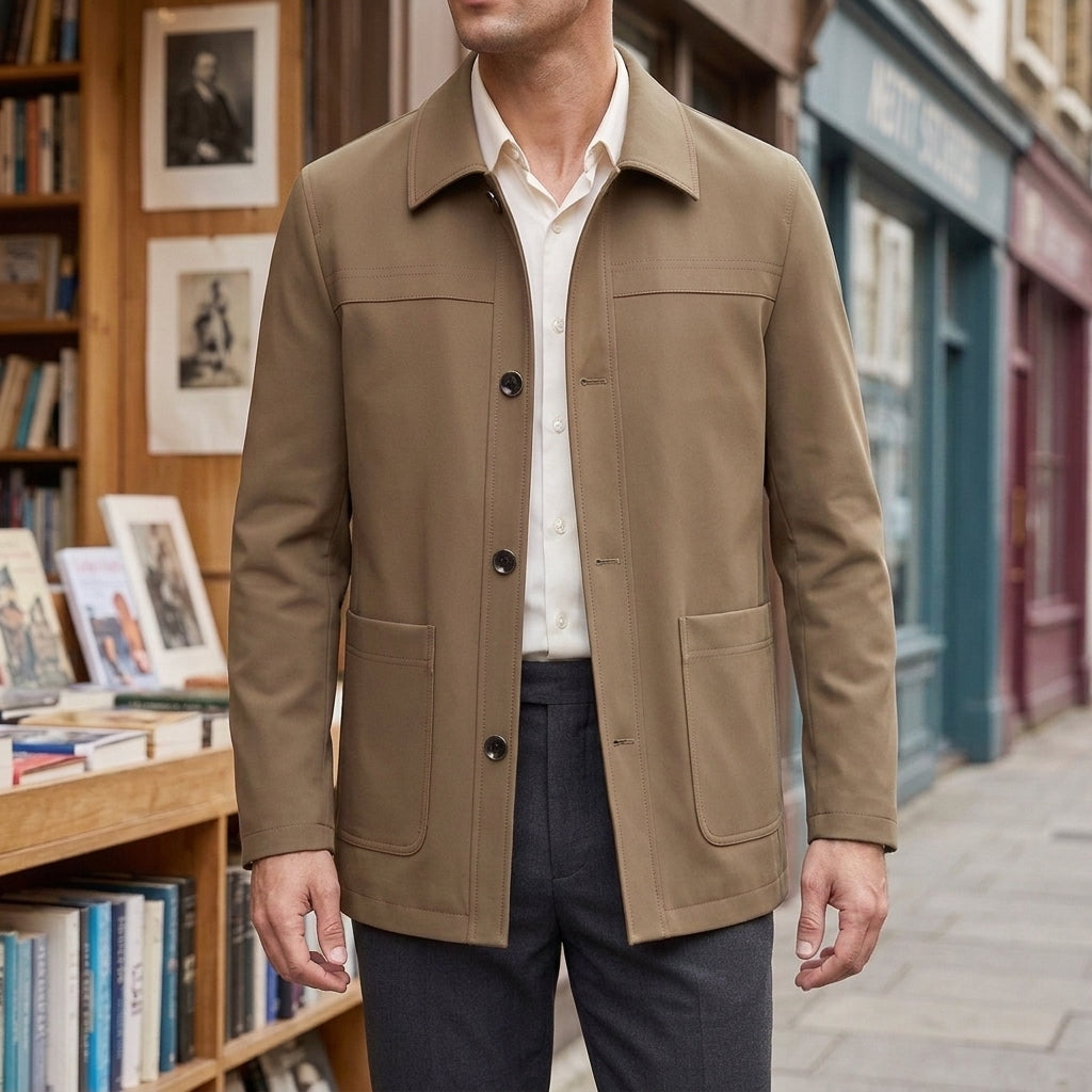 Knox Button Front Jacket - Khaki