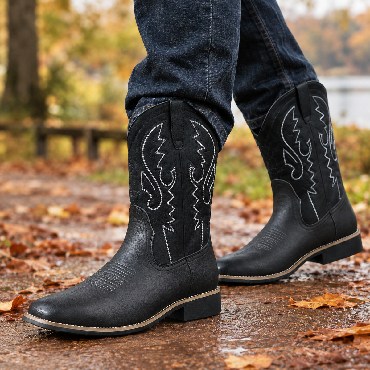 Lavagna Embroidered Boots - Black