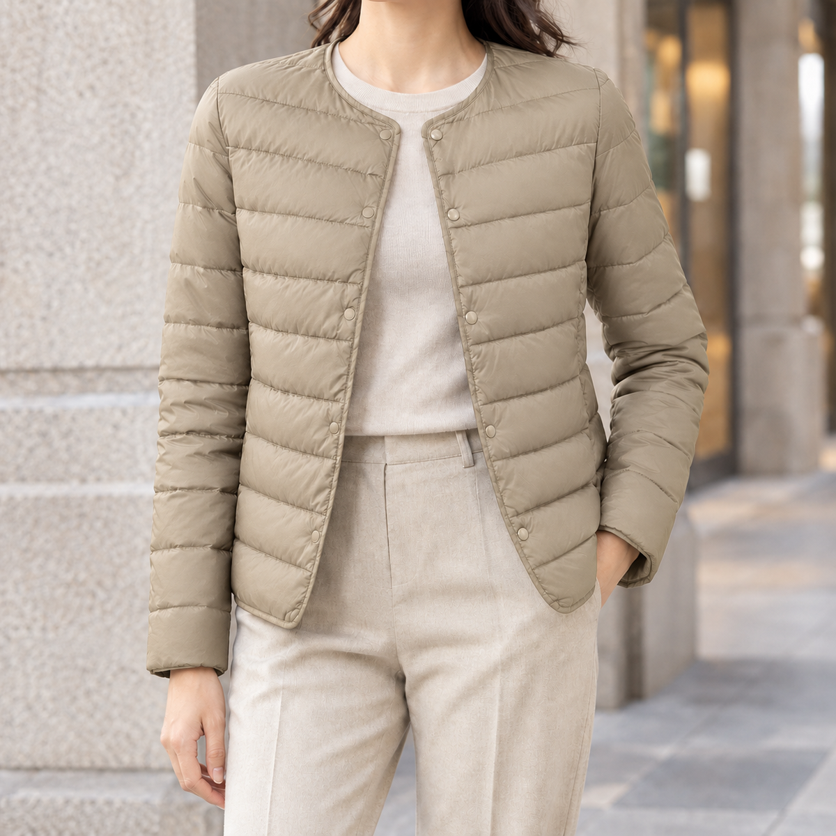 Arletta Quilted Jacket - Khaki