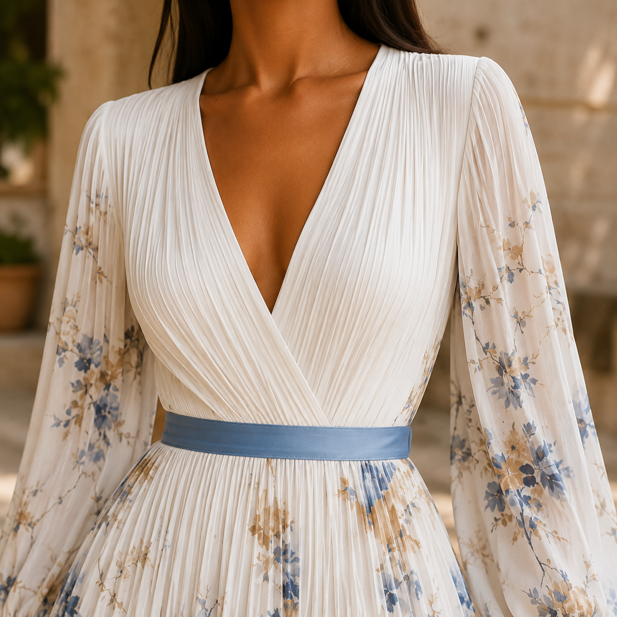 Agnes Pleated Maxi Dress - Lead Product Detail
