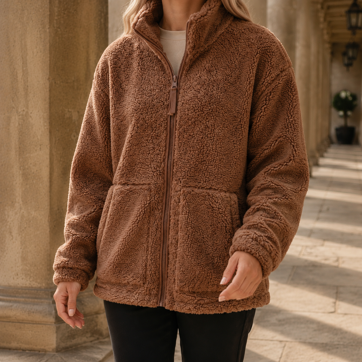 Sonia Teddy Jacket - Brown