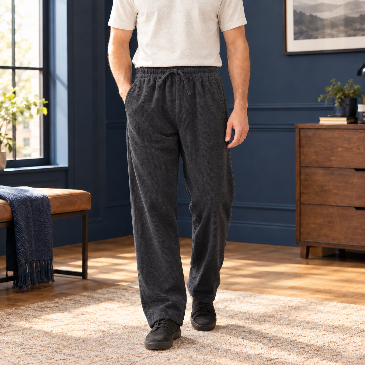 Adrian Straight-Leg Pants - Dark Gray