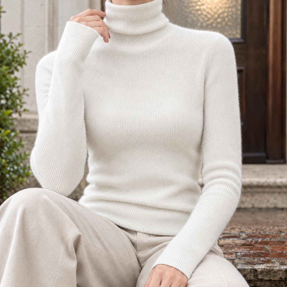 Lucinda Turtleneck Sweater - White