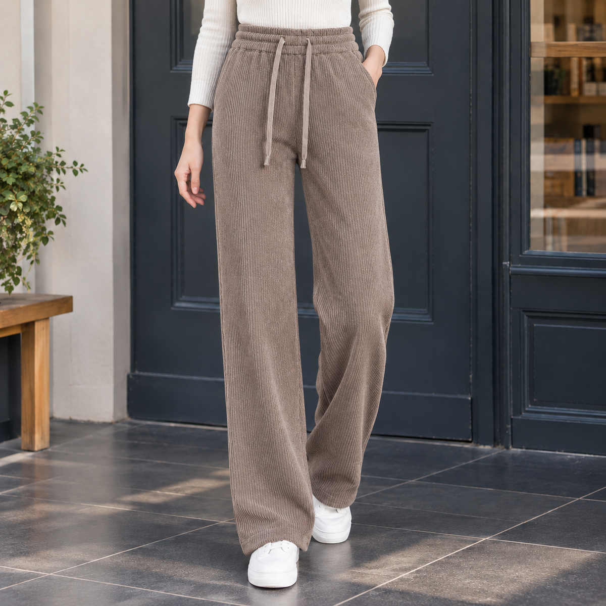 Sabrina Wide-Leg Pants - Khaki