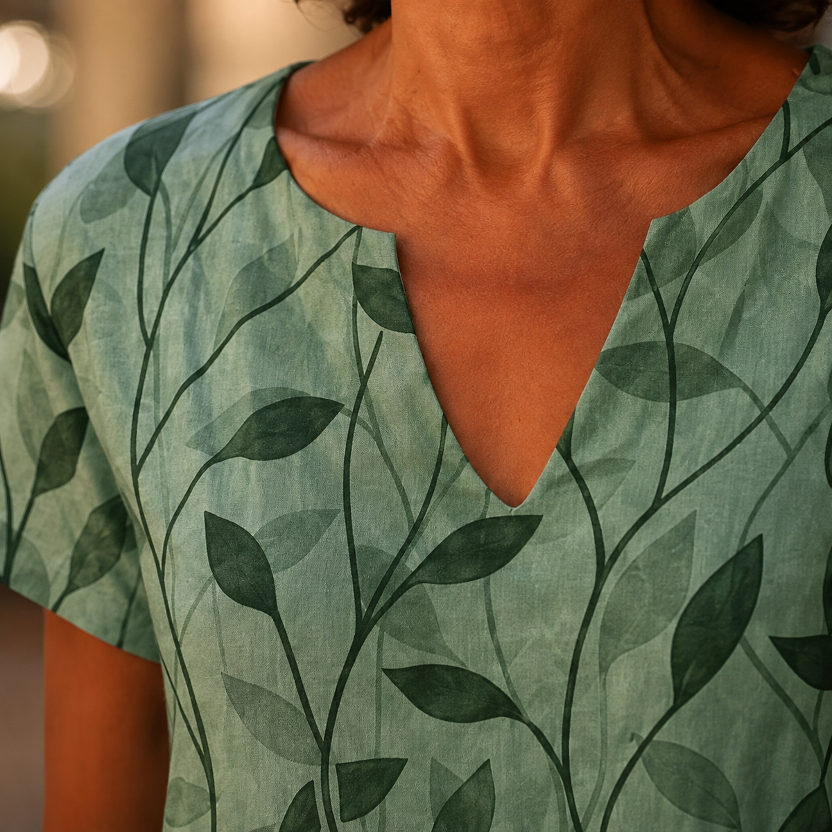 April Leaf Print Dress - Lead Product Detail
