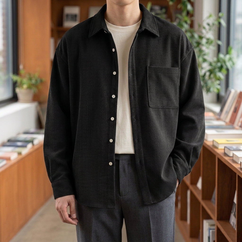 Blake Corduroy Shirt - Black