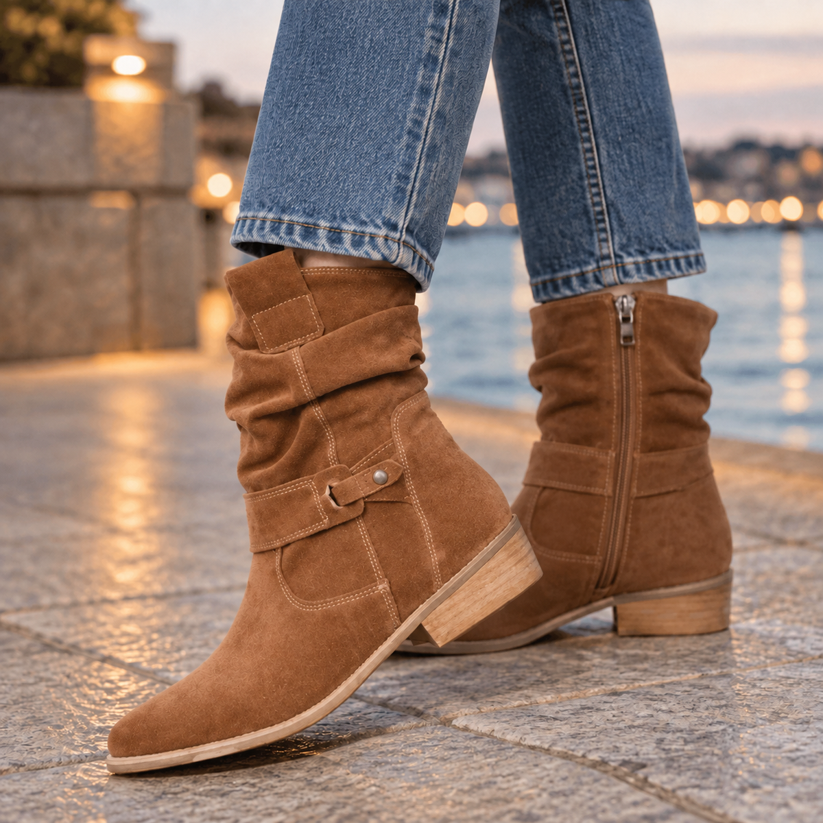 Giordano Western Ankle Boots - Brown