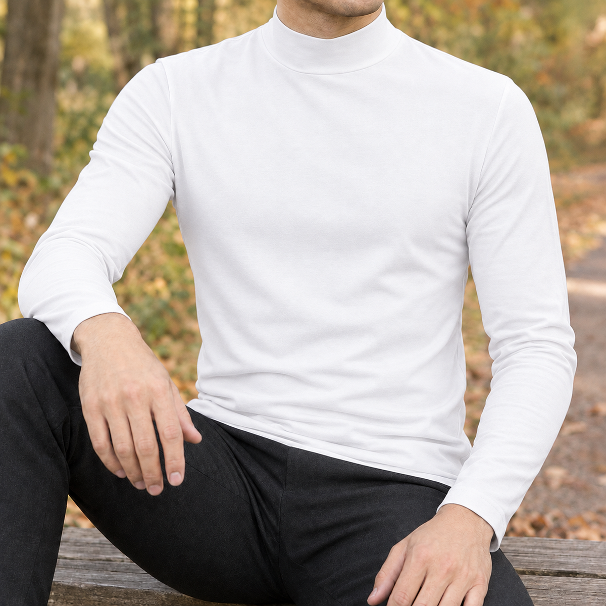 Thomas Mock Neck Top - White