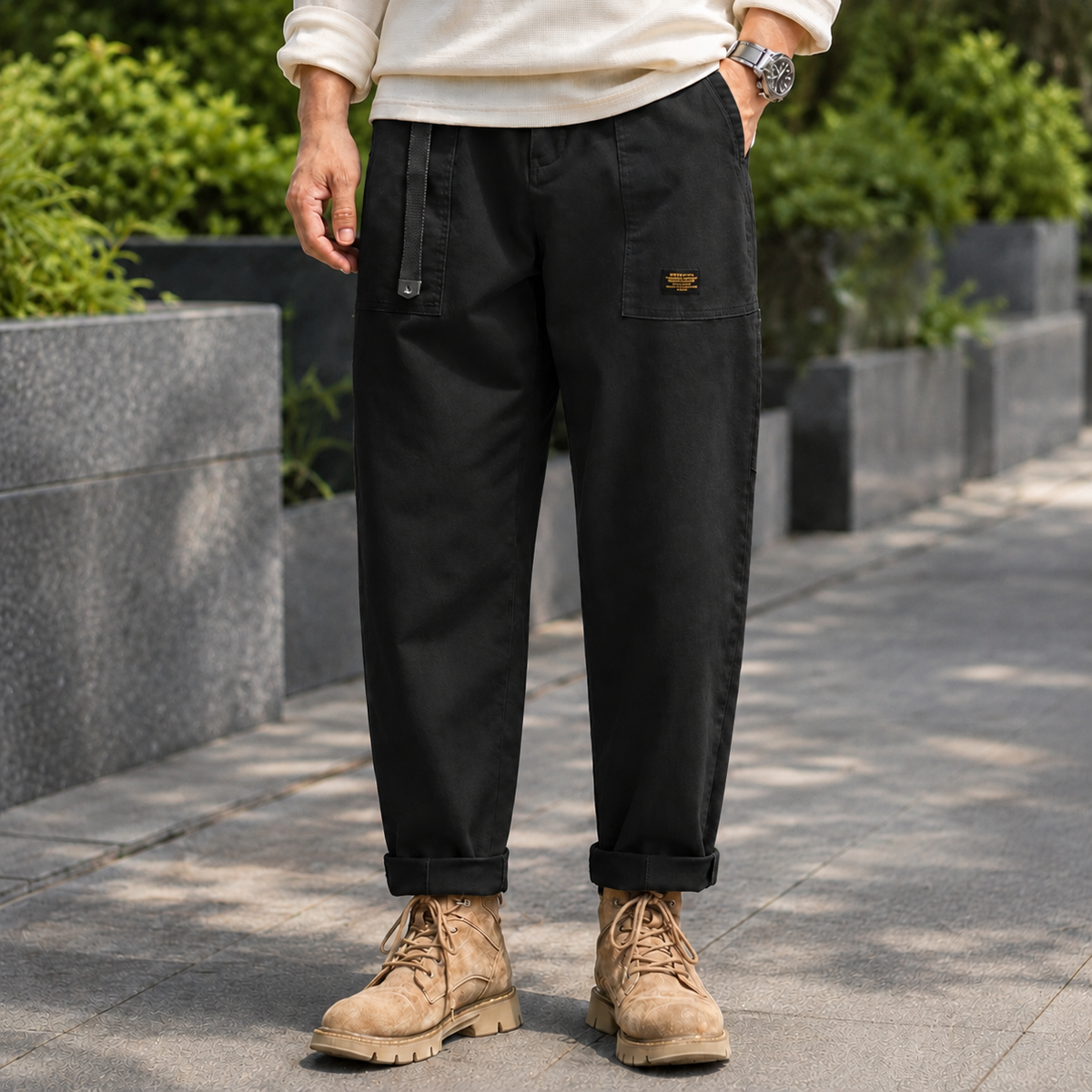 Lorcan Relaxed Cargo Pants - Black